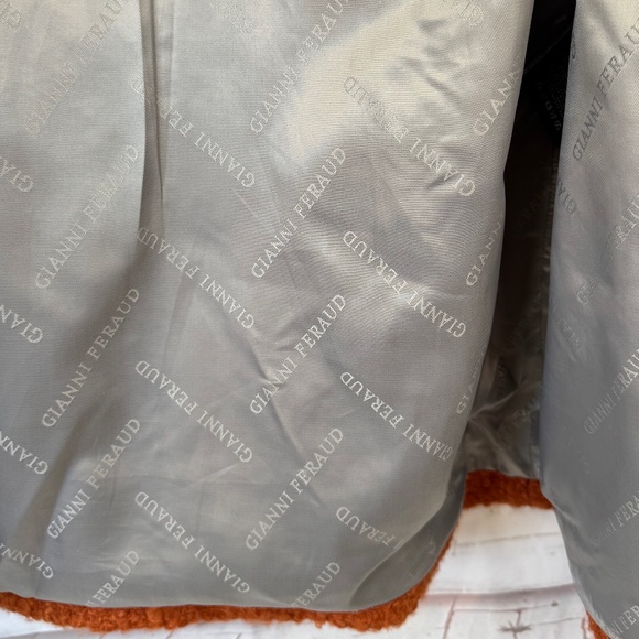 Gianni Feraud Femme Womens Orange Collared Pea Coat Double Breasted Jacket 6 US - Picture 10 of 14